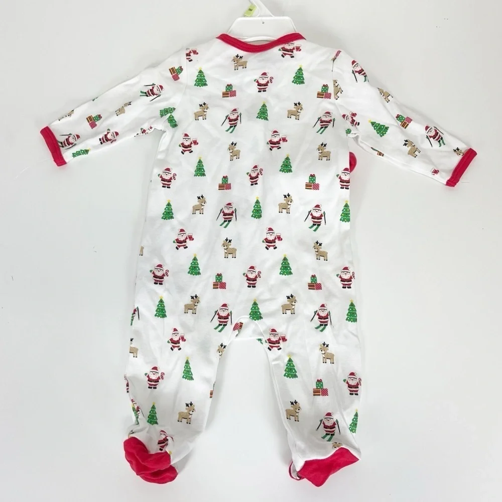 NEW Little Me Holiday Pajamas First Christmas with Hat Size 3M Santa Tree NWOT